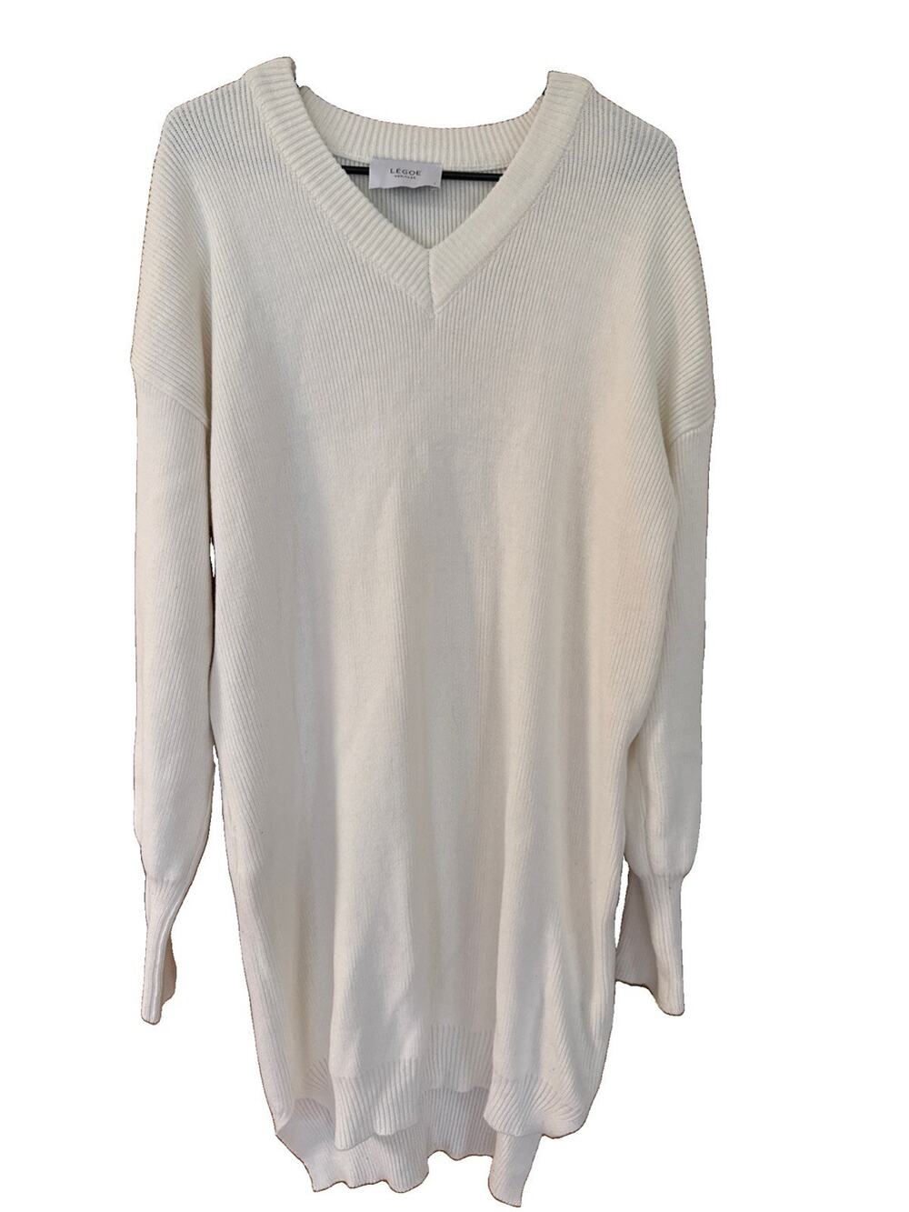 Légoe Heritage Women’s US 1 Soft Knit Collared Sweater Dress Cream Maternity